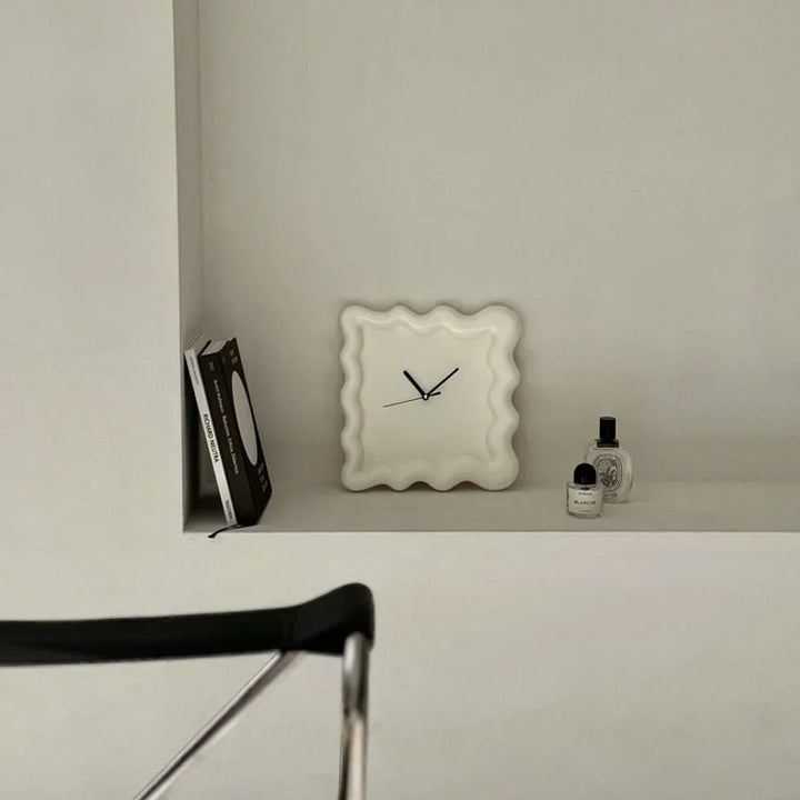 Glossy Melamine Squiggle Wall Clock
