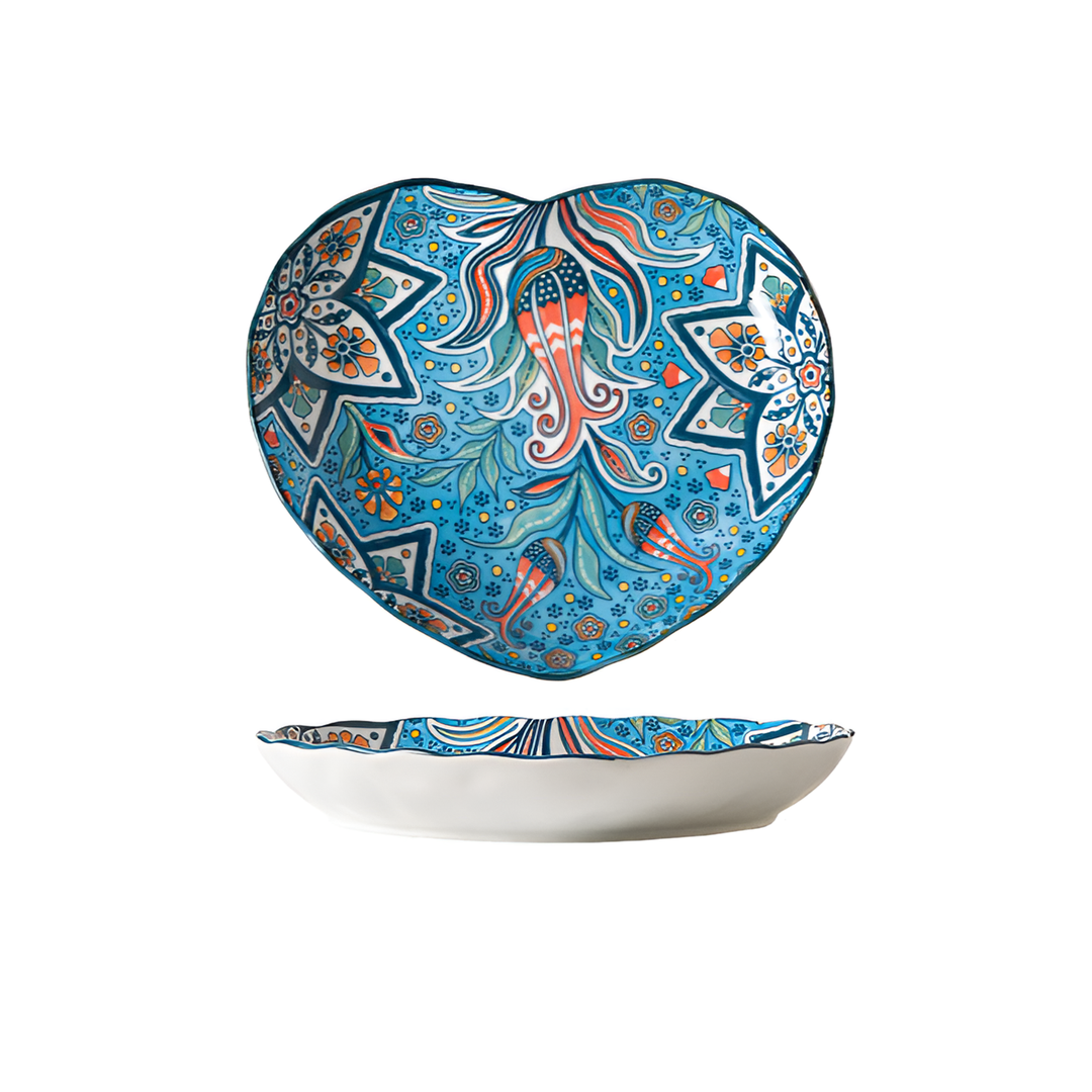 Marigold Floral Glazed Deep Plates – detail view