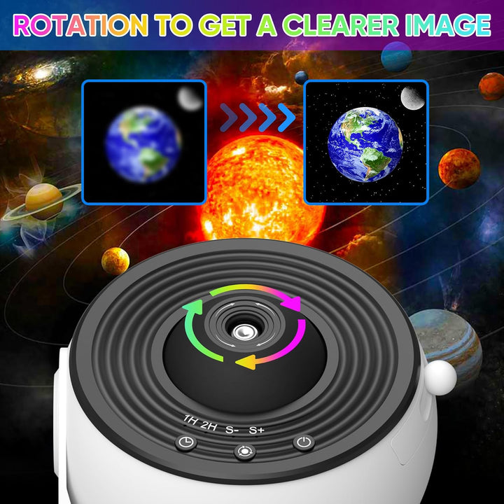 Celestial Dreams 360° Rotating Galaxy Projector with HD Films Star Light