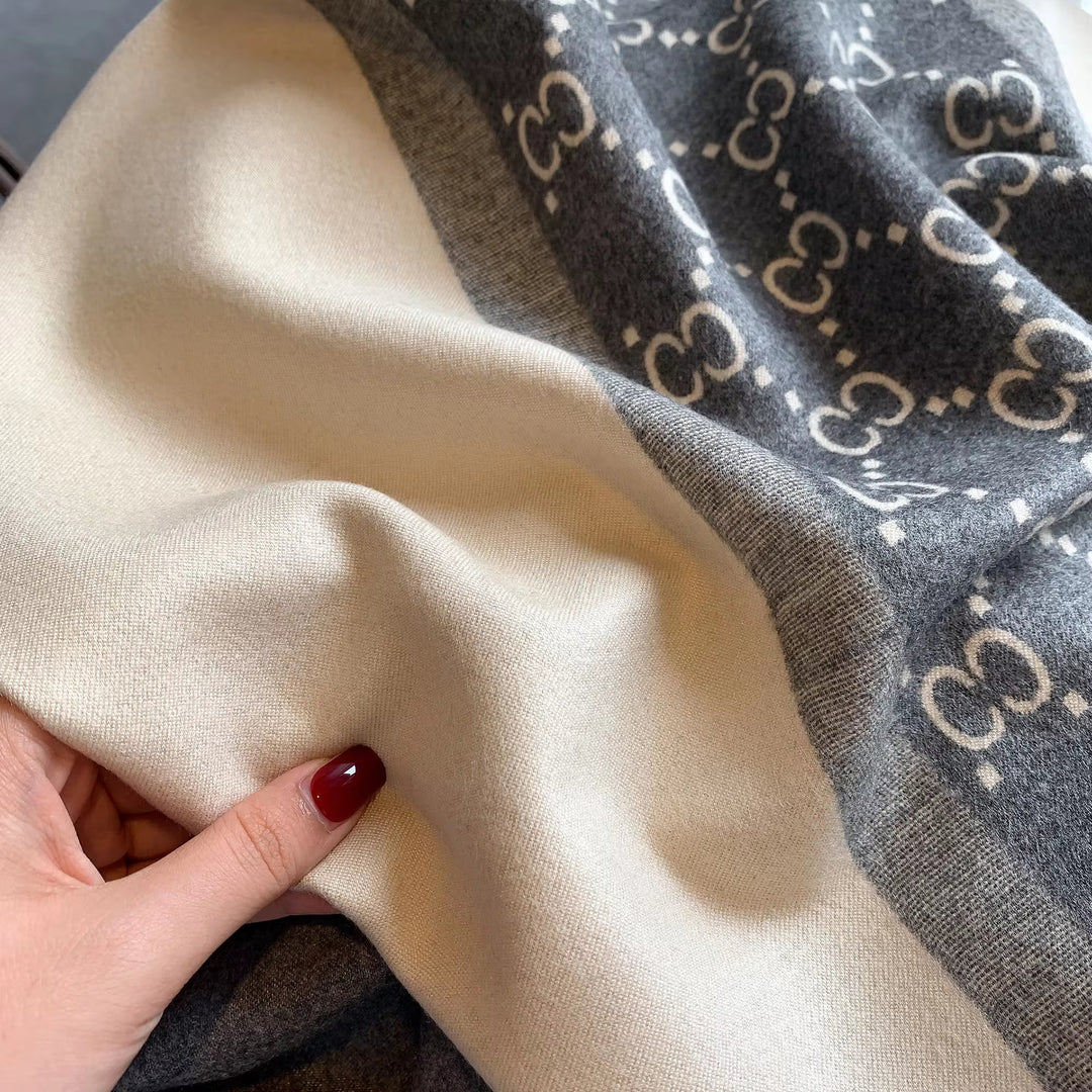 Cashmere-Feel Wrap Scarf worn lifestyle