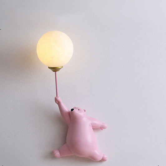 Resin Bear Balloon Wall Lamp color options group shot