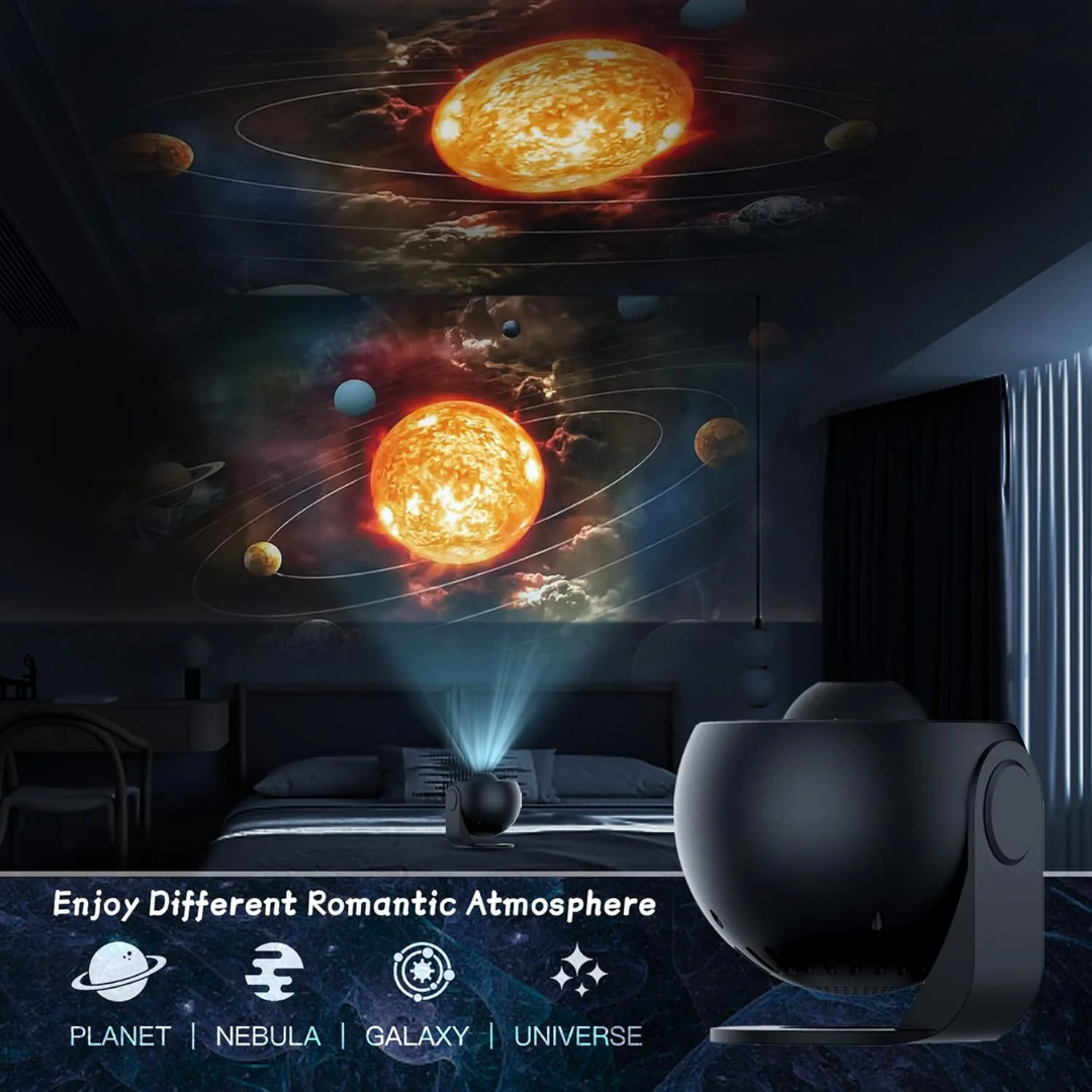 Celestial Dreams 360° Rotating Galaxy Projector with HD Films Star Light