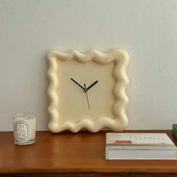 Red Glossy Melamine Squiggle Wall Clock