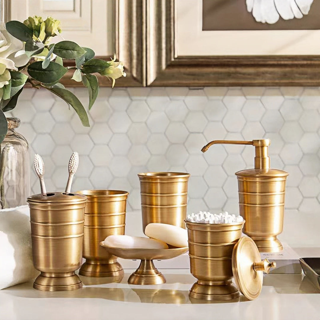 Brass Bathroom Accessory Set toothbrush cup