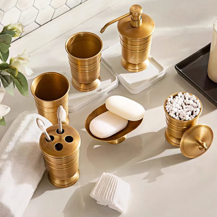 Brass Bathroom Accessory Set finish detail