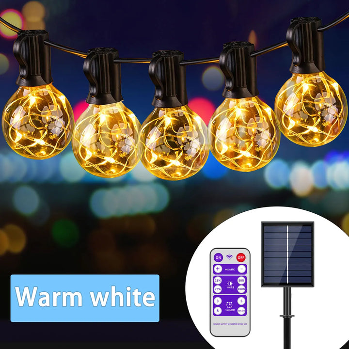 Warm White Solar G40 Bulb String Lights product shot