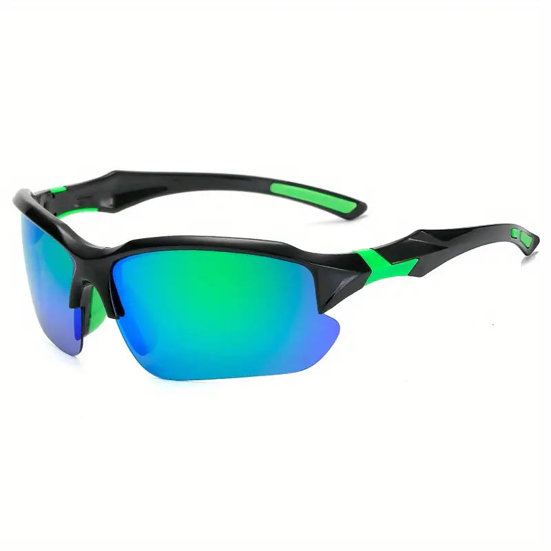 Black and Green Polarized Sports Sunglasses side view
