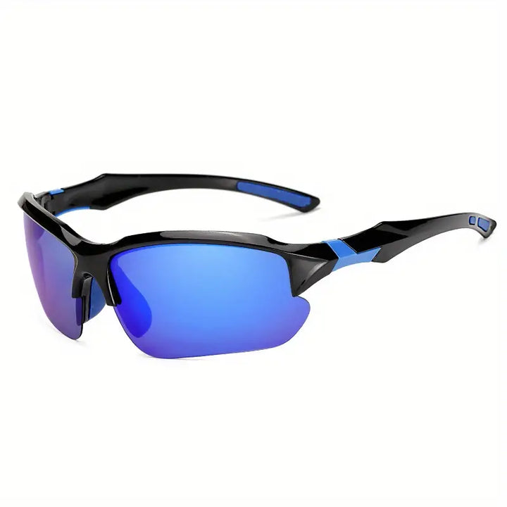 Black and Blue Polarized Sports Sunglasses side view