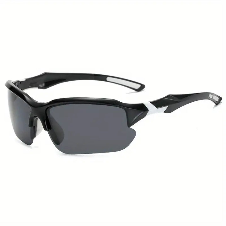 Black and White Polarized Sports Sunglasses front angle