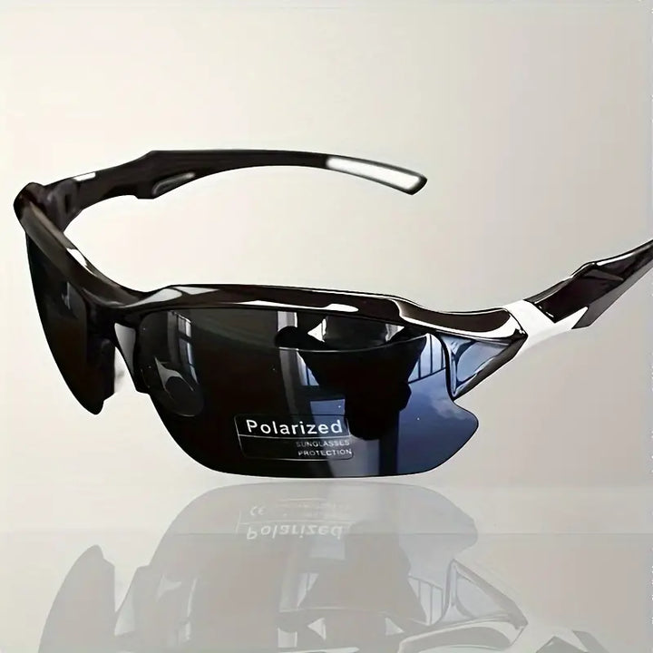 Black and White Polarized Sports Sunglasses side view