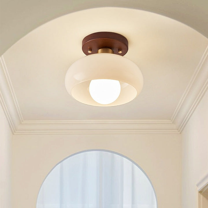 Ambient Cream Glass Ceiling Light 2