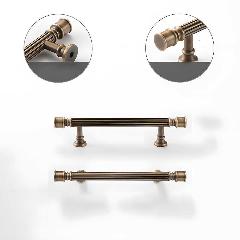 Art Deco Solid Brass Cabinet Knobs and Pulls