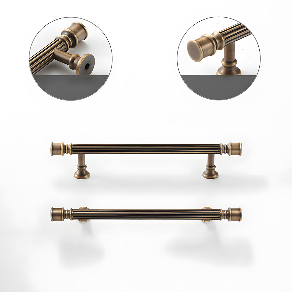 Art Deco Solid Brass Cabinet Knobs and Pulls