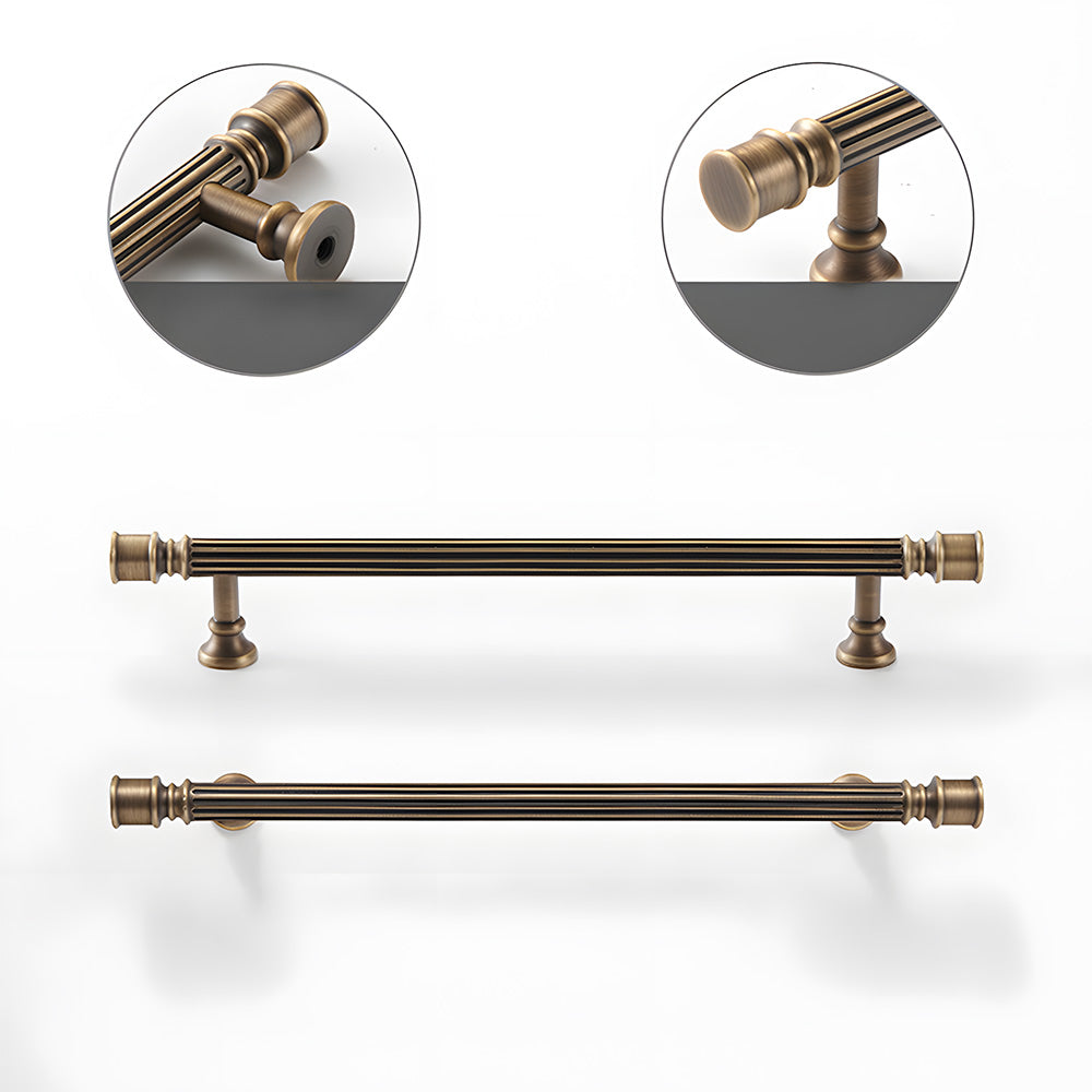 Art Deco Solid Brass Cabinet Knobs and Pulls