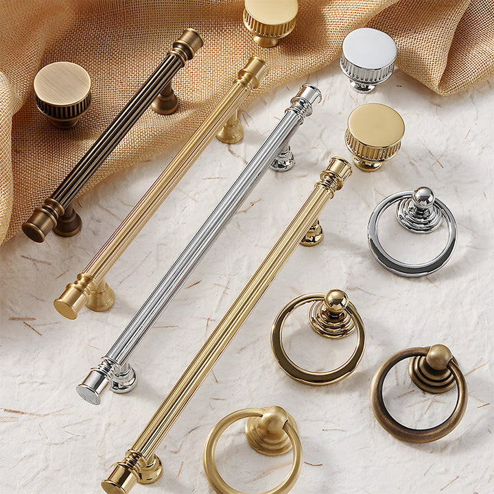 Art Deco Solid Brass Cabinet Knobs and Pulls