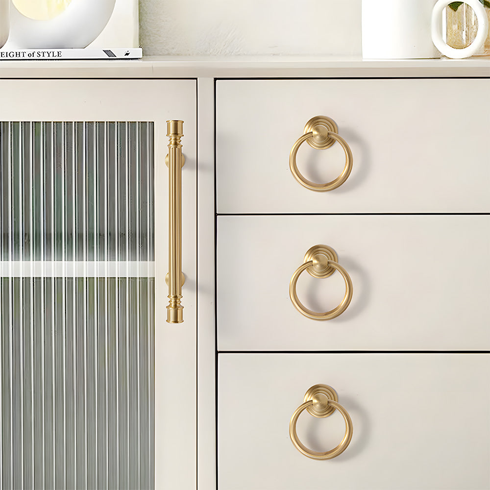 Art Deco Solid Brass Cabinet Knobs and Pulls