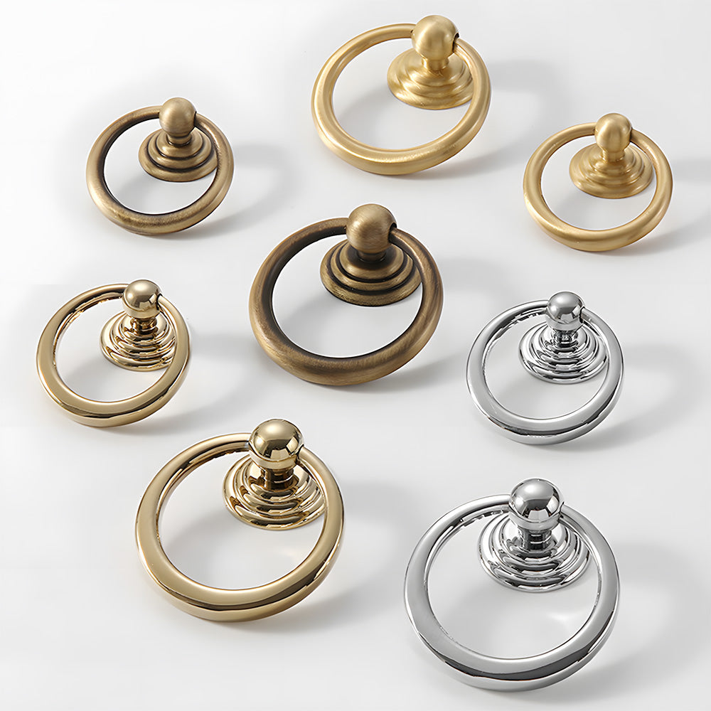 Art Deco Solid Brass Cabinet Knobs and Pulls