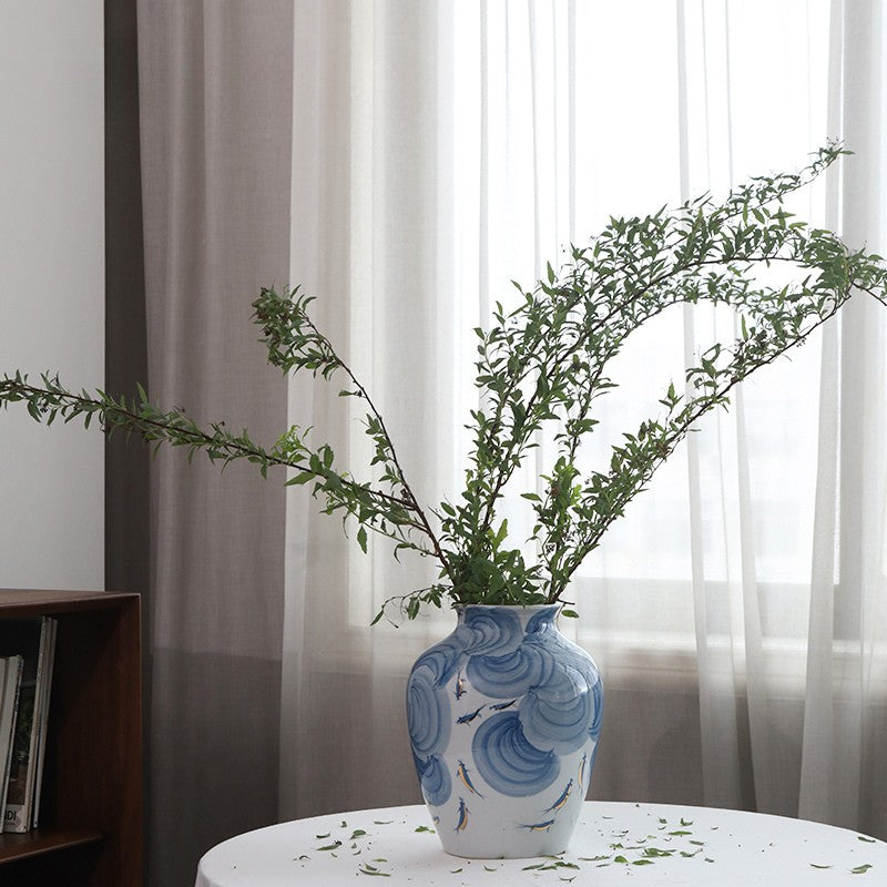 Artisan Blue Porcelain Flower Vase 1