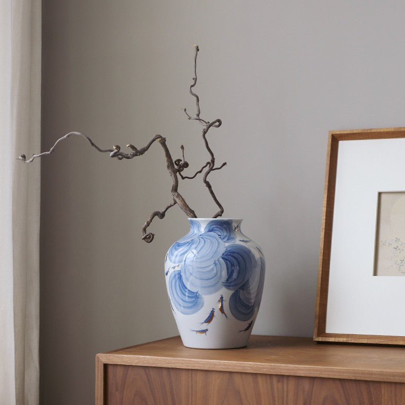 Artisan Blue Porcelain Flower Vase 2