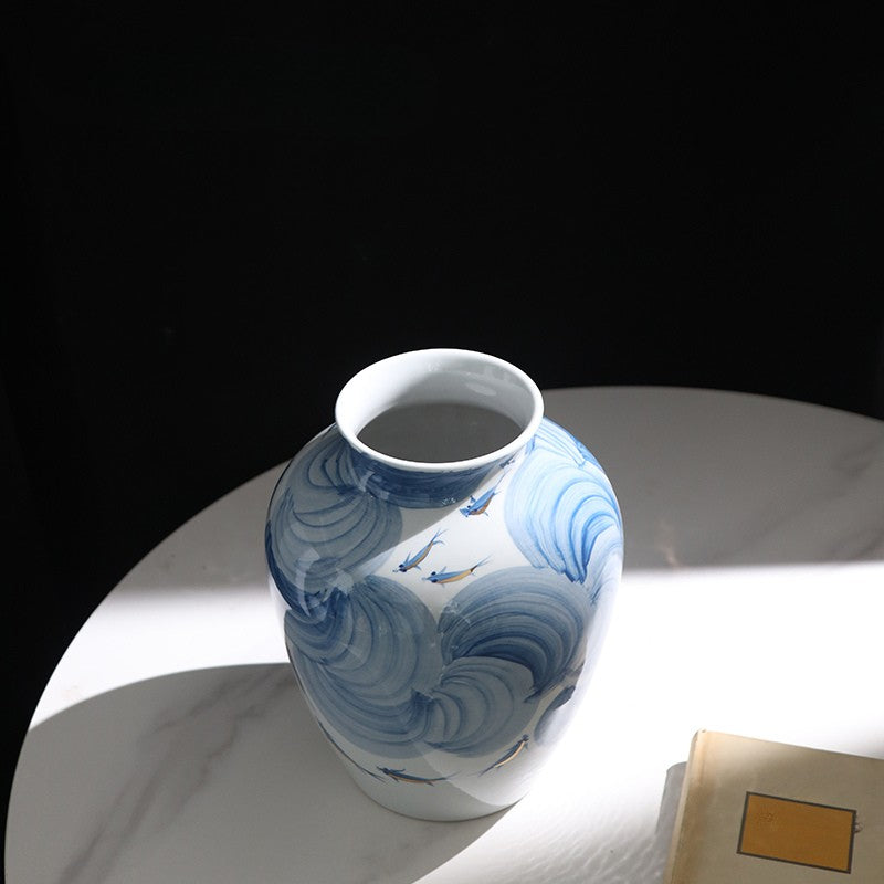 Artisan Blue Porcelain Flower Vase 3