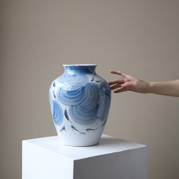Artisan Blue Porcelain Flower Vase 4