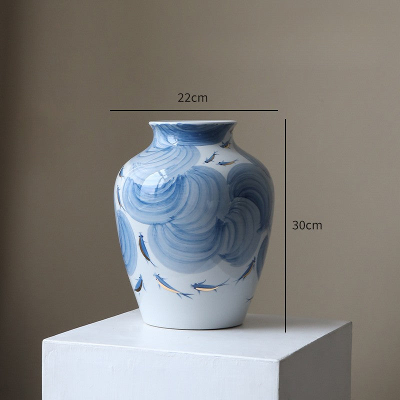 Artisan Blue Porcelain Flower Vase 5