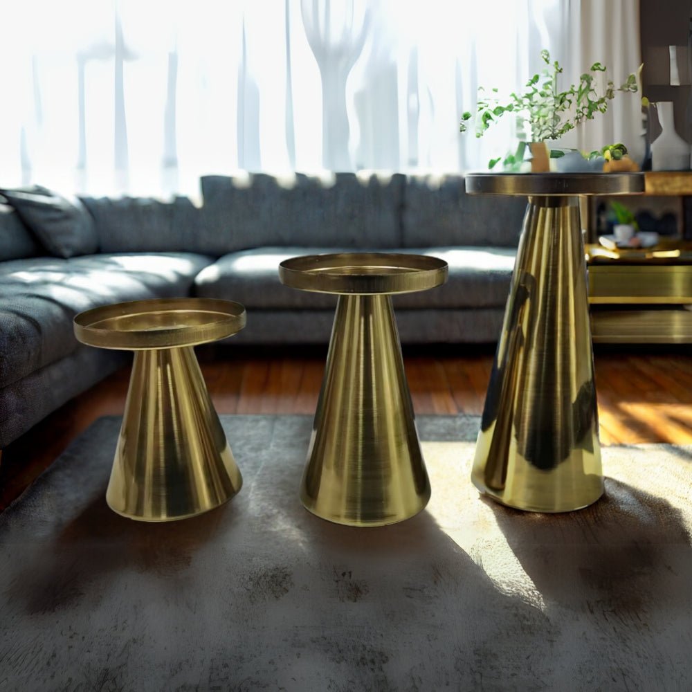 Artisan Brushed Brass Candle Holders 2