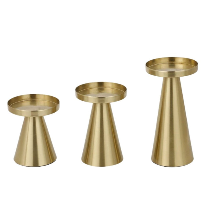 Artisan Brushed Brass Candle Holders 6