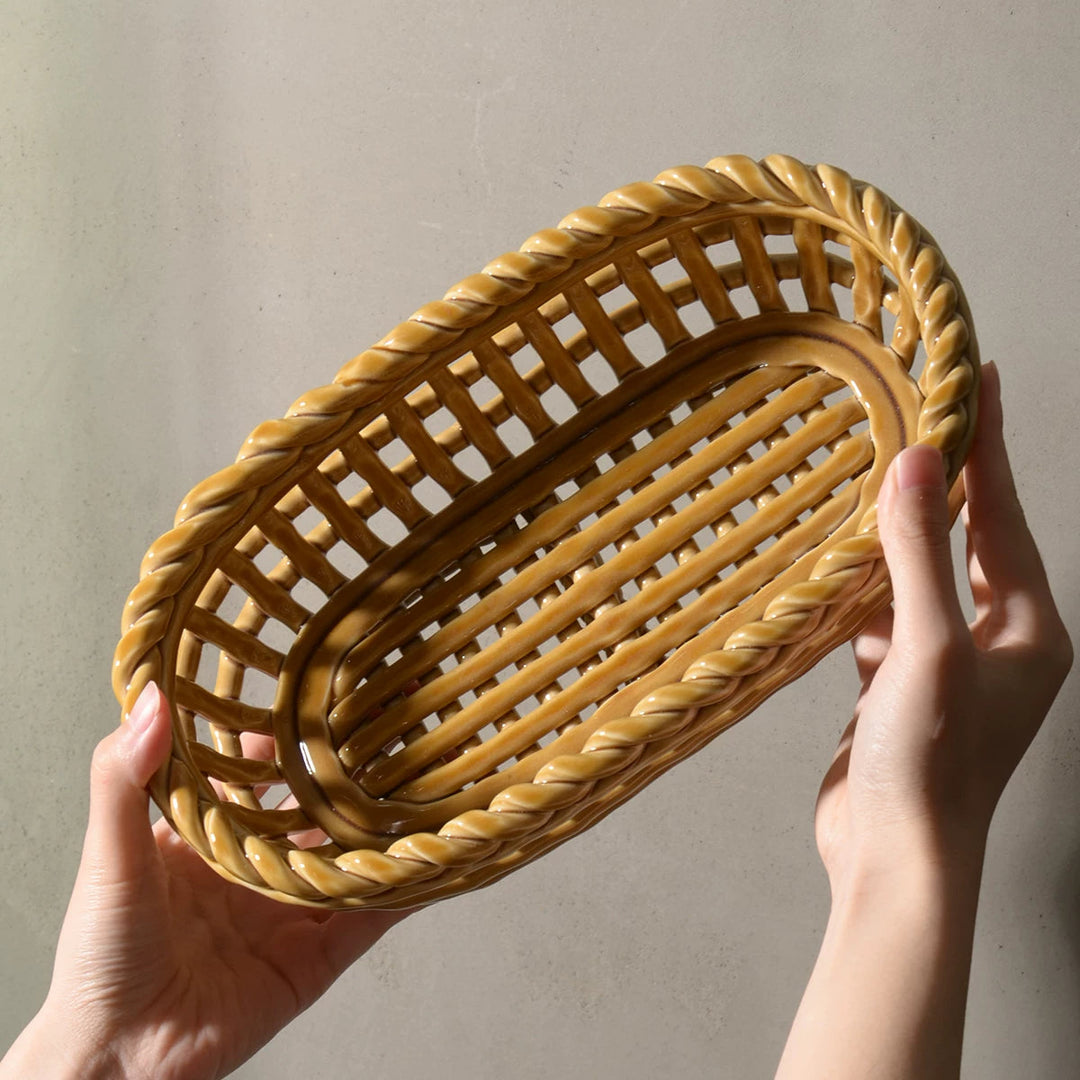 Artisan Ceramic Fruit Basket 0