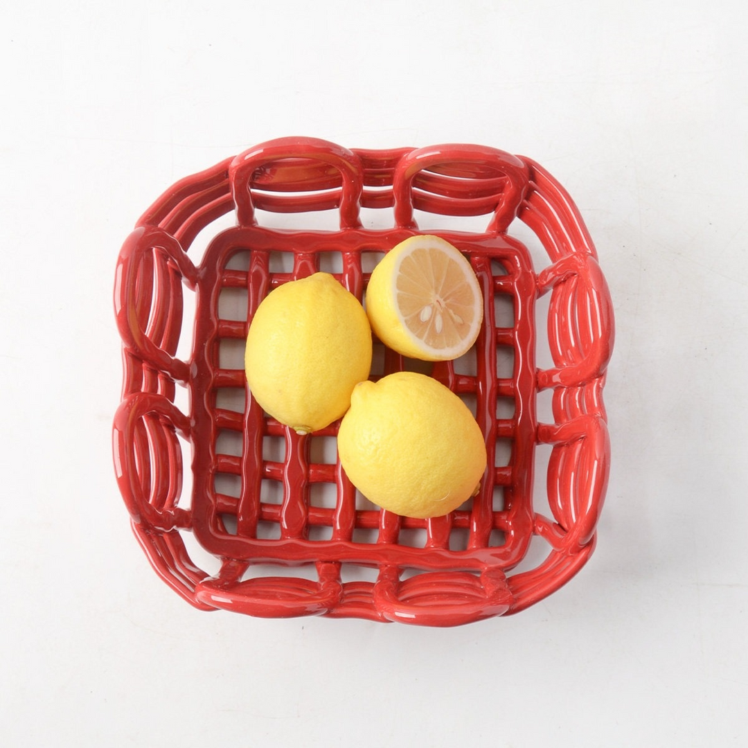 Artisan Ceramic Fruit Basket 0