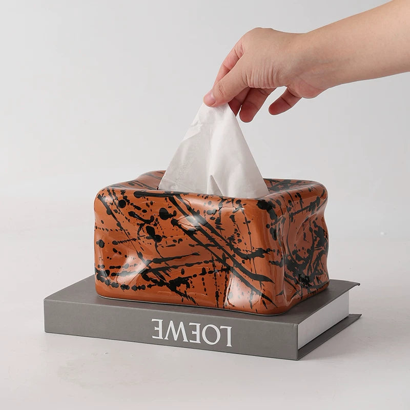 Artisan Ceramic Tissue Box Cover 0