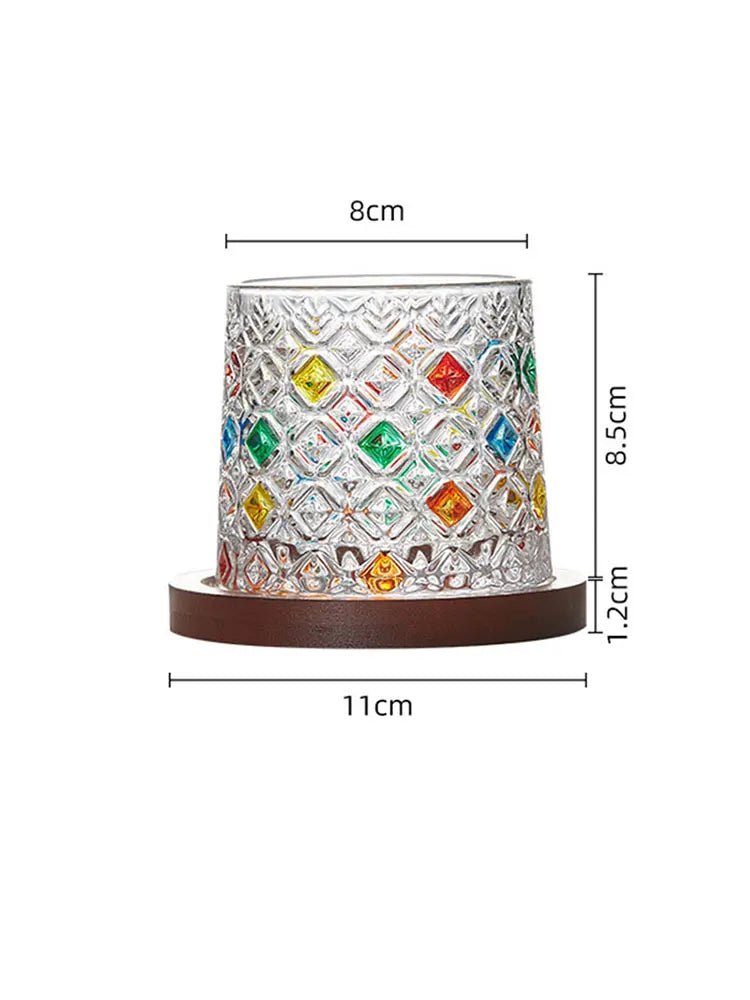 Artisan Crystal Whiskey Glasses with Coasters 3