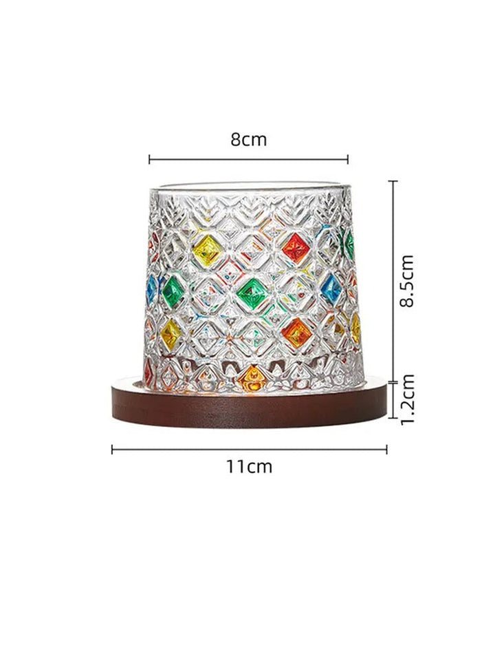 Artisan Crystal Whiskey Glasses with Coasters 3