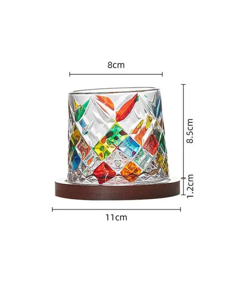 Artisan Crystal Whiskey Glasses with Coasters 5