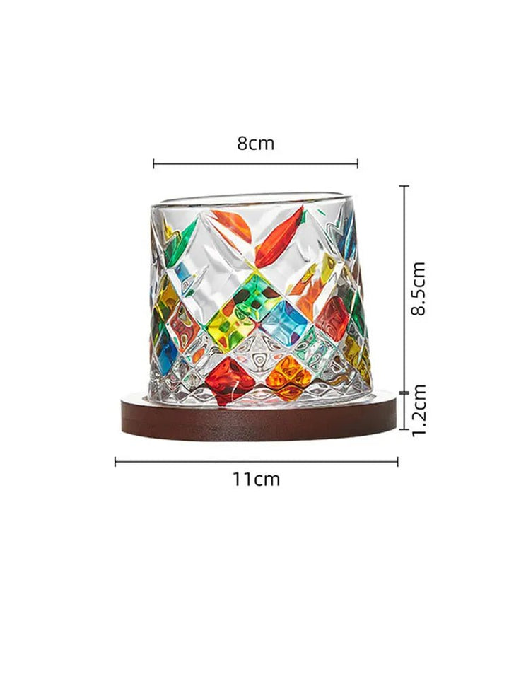 Artisan Crystal Whiskey Glasses with Coasters 5
