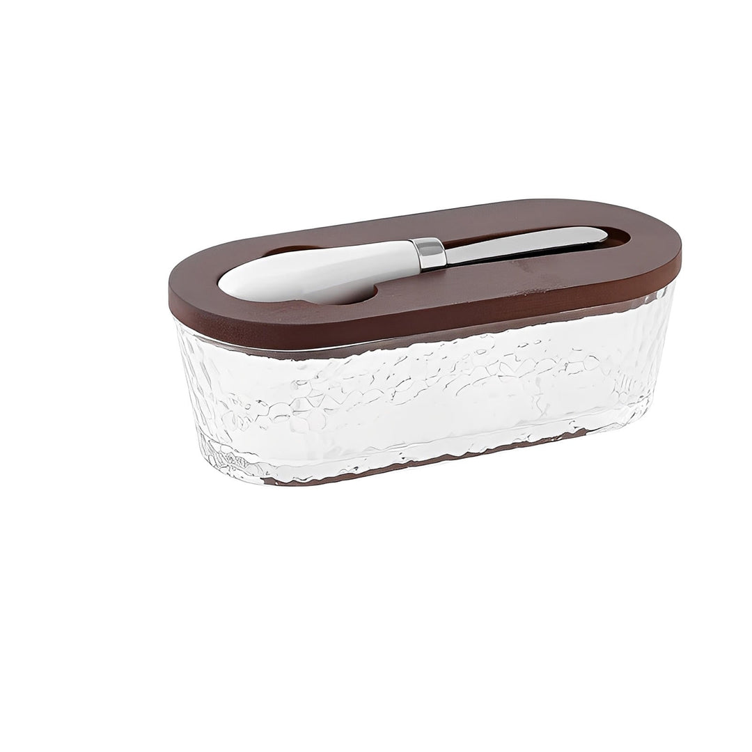 Artisan Glass Butter Dish with Lid 5