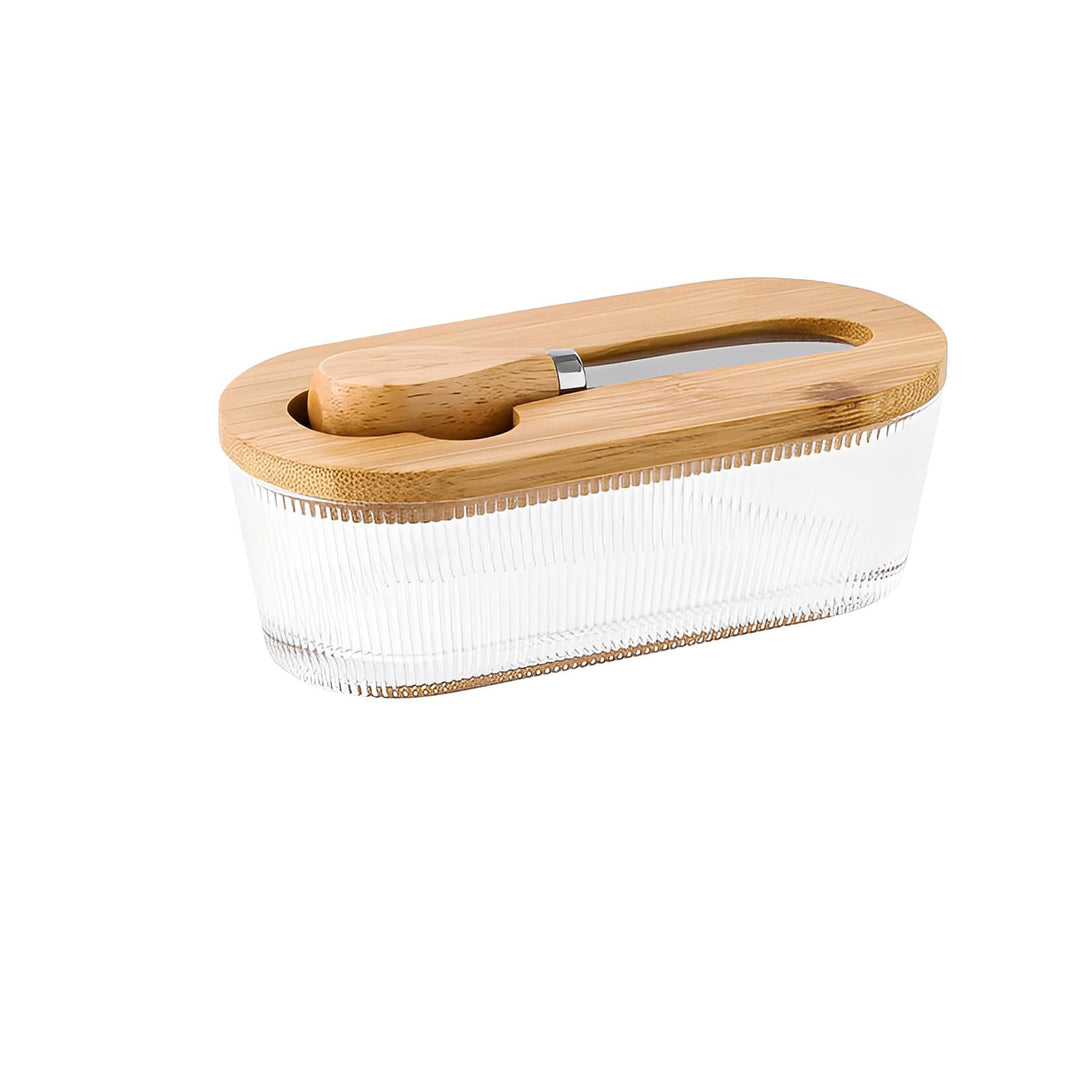 Artisan Glass Butter Dish with Lid 7
