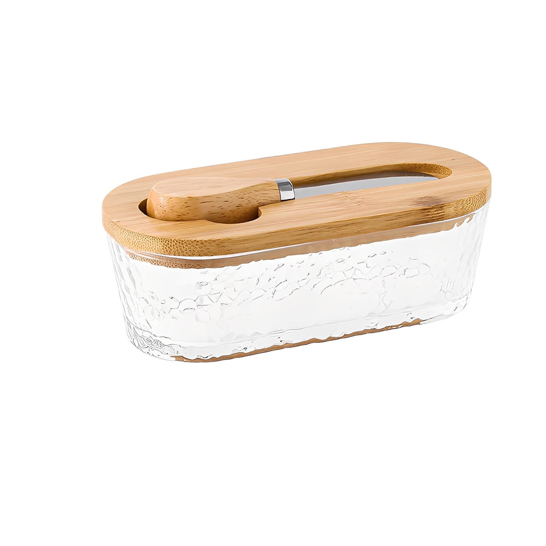Artisan Glass Butter Dish with Lid 8