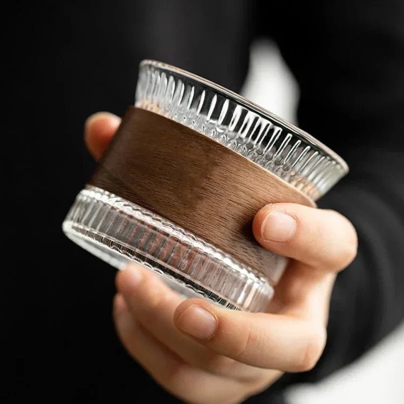 Artisan Glass Tumbler with Wood Accent 0