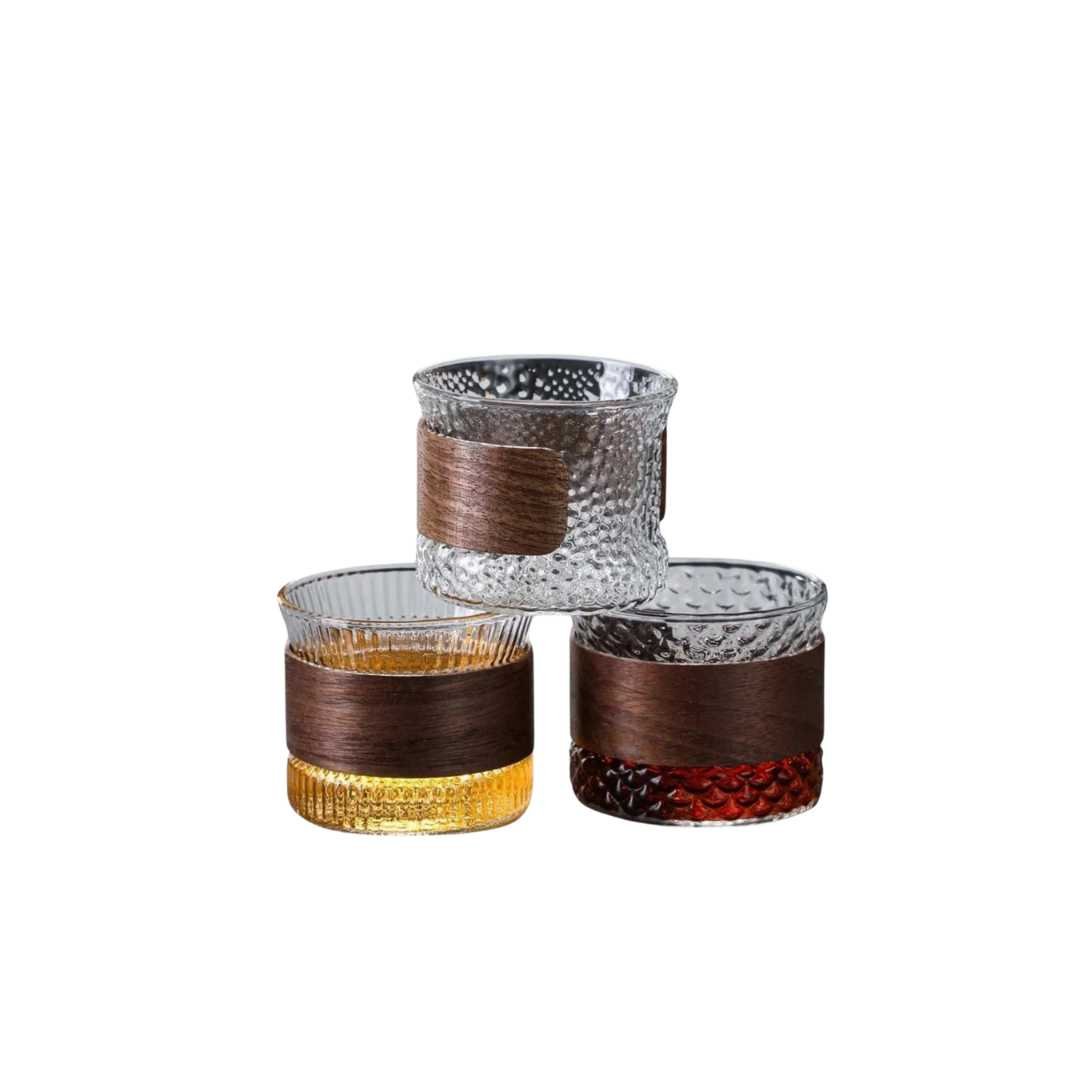 Artisan Glass Tumbler with Wood Accent 1