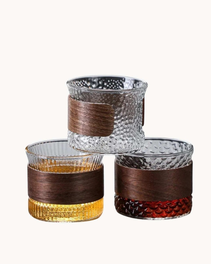 Artisan Glass Tumbler with Wood Accent 2