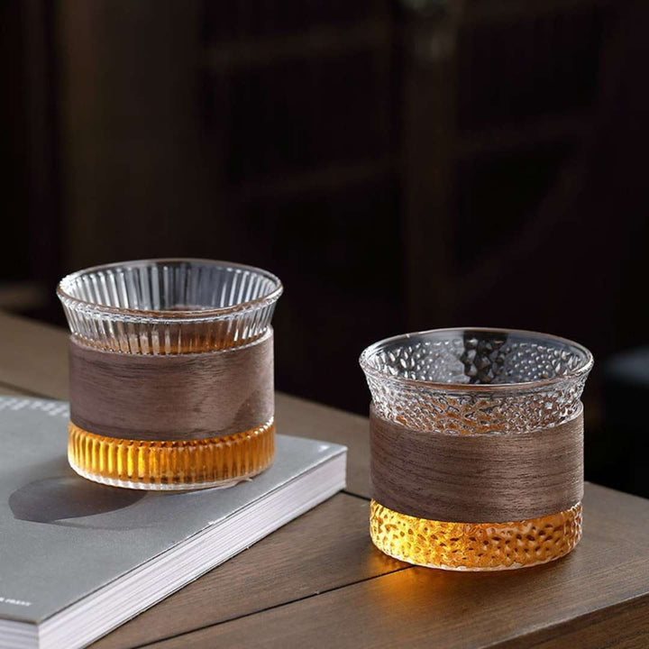 Artisan Glass Tumbler with Wood Accent 3