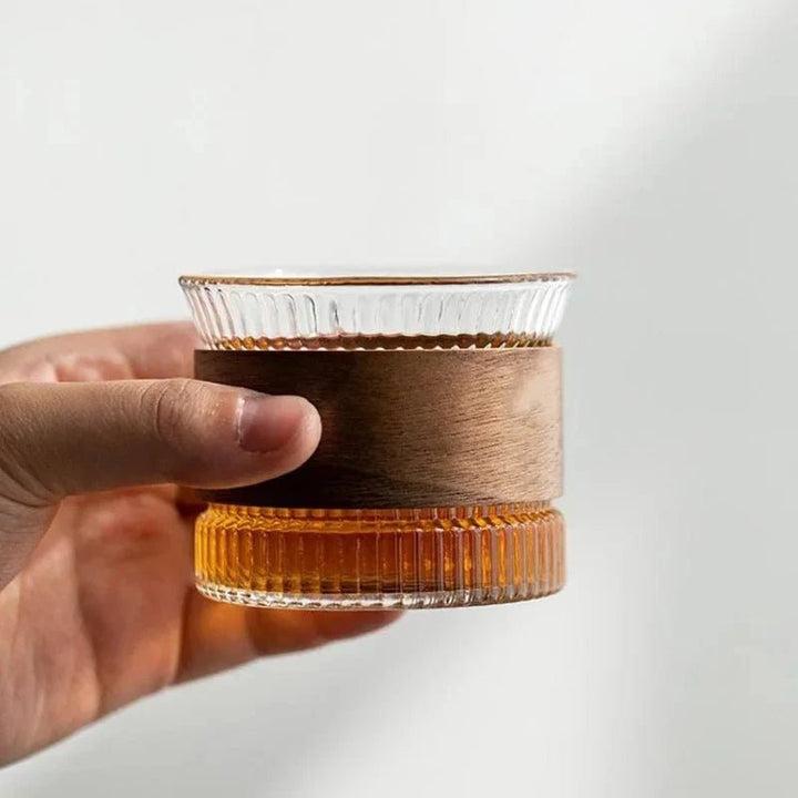 Artisan Glass Tumbler with Wood Accent 5