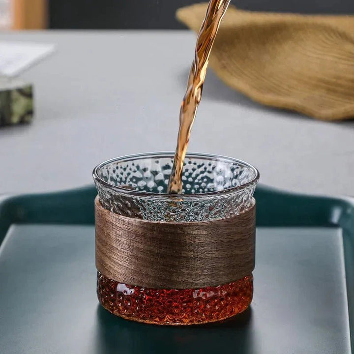 Artisan Glass Tumbler with Wood Accent 6