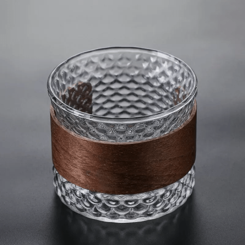 Artisan Glass Tumbler with Wood Accent 8