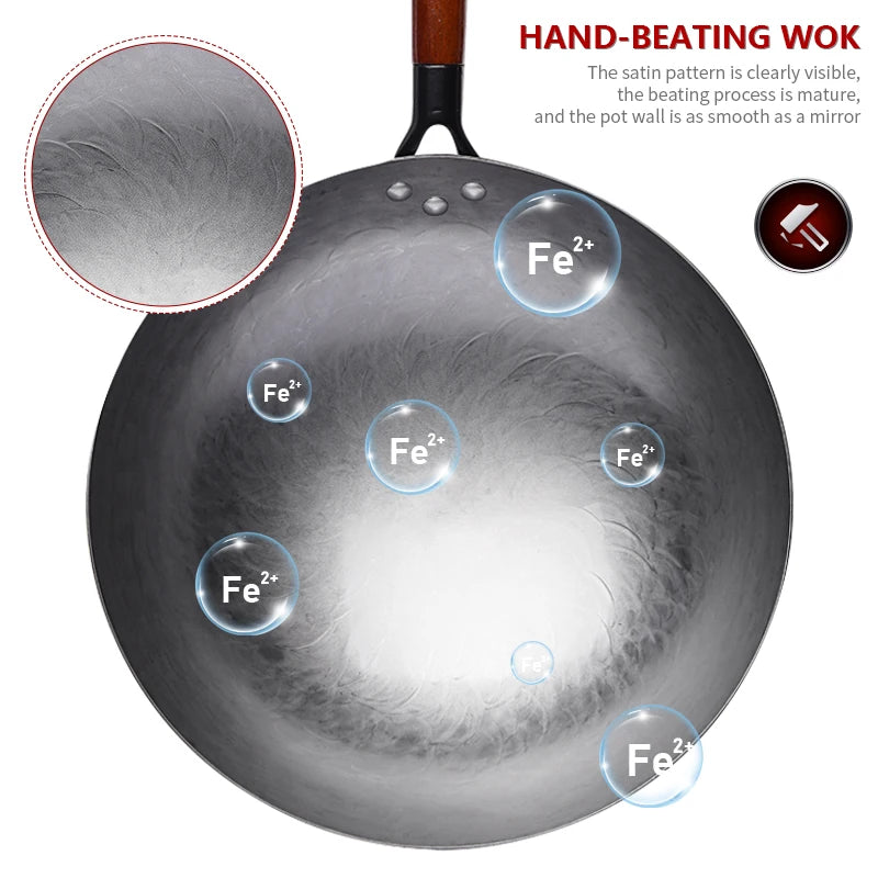 Artisan Iron Wok with Wooden Handle 2