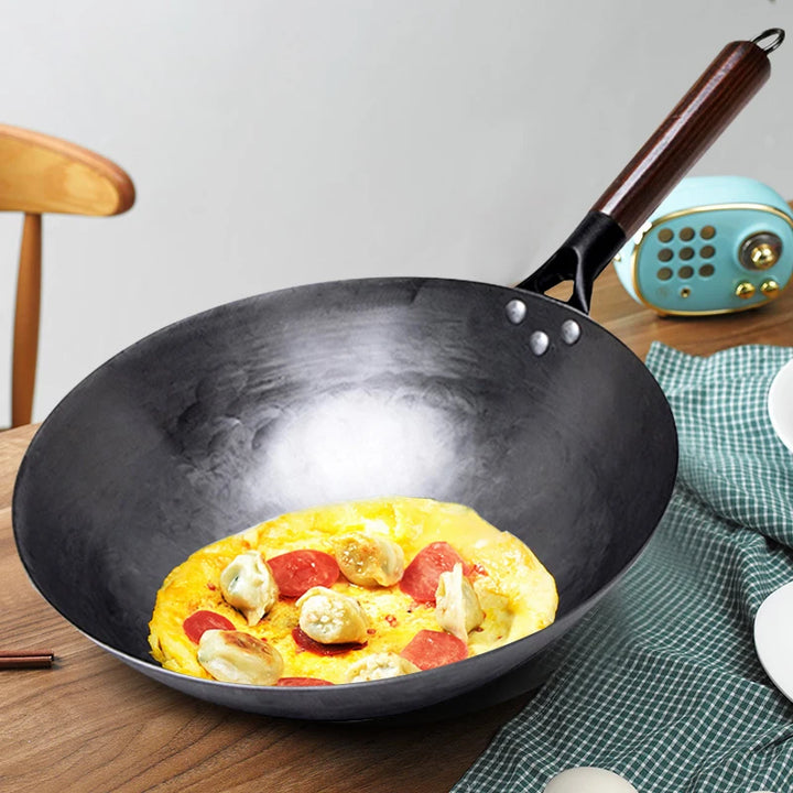 Artisan Iron Wok with Wooden Handle 5