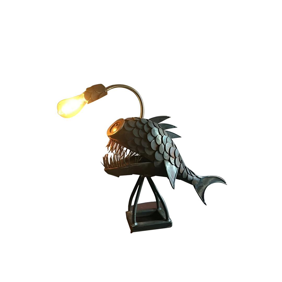 Artisan Metal Fish Table Lamp 0