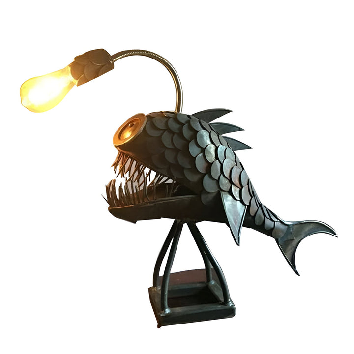 Artisan Metal Fish Table Lamp 10