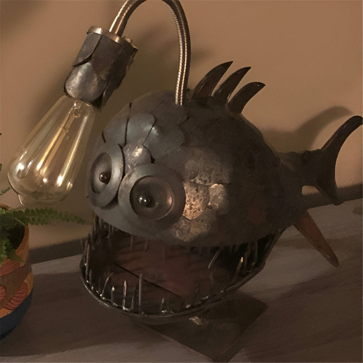 Artisan Metal Fish Table Lamp 6